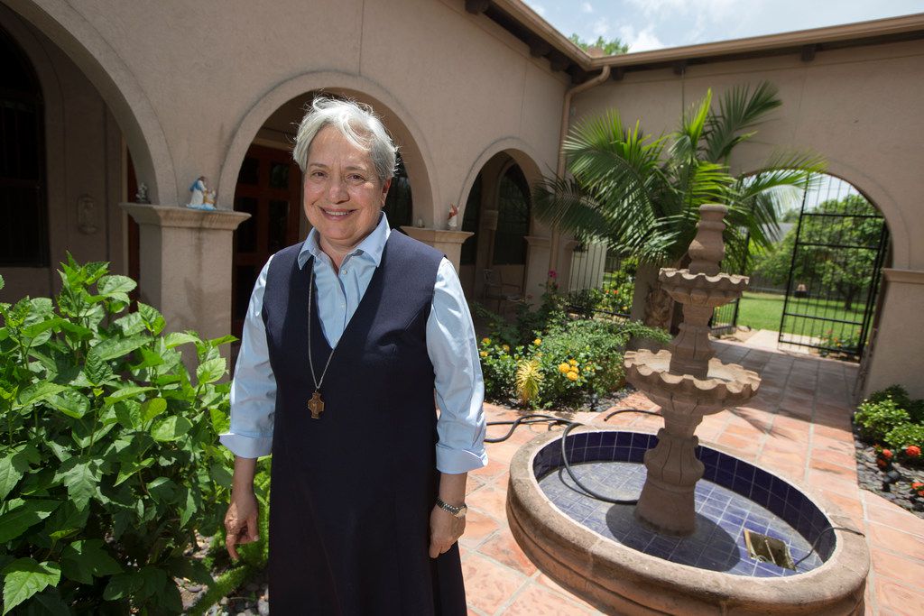 Sister Norma Pimentel on the grounds of the Catholic Shrine to Our Lady of San Juan del...