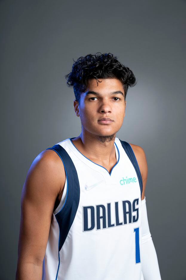 Dallas Mavericks guard Tyrell Terry (1) poses for a portrait during the Dallas Mavericks media day, Monday, September 27, 2021 at American Airlines Center in Dallas. (Jeffrey McWhorter/Special Contributor)