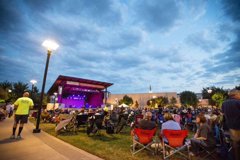 Concert-goers await performers at the Levitt Pavilion in Arlington in 2014. The venue has...