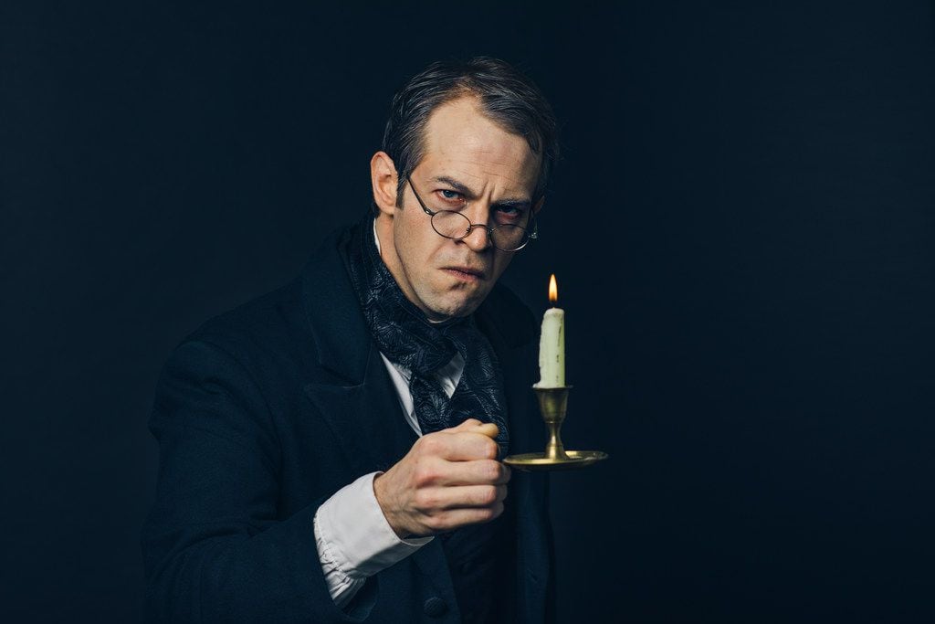 Alex Organ stars as Scrooge in  A Christmas Carol,  presented by Dallas Theater Center at...