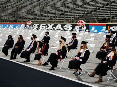 Some of the 33 Steele Accelerated High School (Roanoke) graduates watch their commencement...