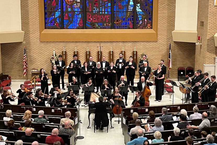 Artistic director James Richman leads the Dallas Bach Society chorus and orchestra in a...