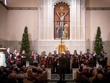 The Orpheus Chamber Singers perform their Christmas program at St. Thomas Aquinas Catholic Church on Dec. 21, 2019, in Dallas, Texas.