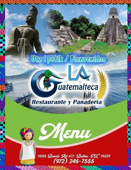El menú del restaurante La Guatemalteca Emy está disponible en español, inglés y k'iche'.