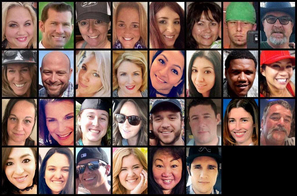 This photo combination shows some of the victims of the mass shooting that occurred at a...