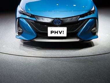 Toyota Motor Corp.'s new Prius plug-in hybrid vehicle. (Tomohiro Ohsumi/Bloomberg)