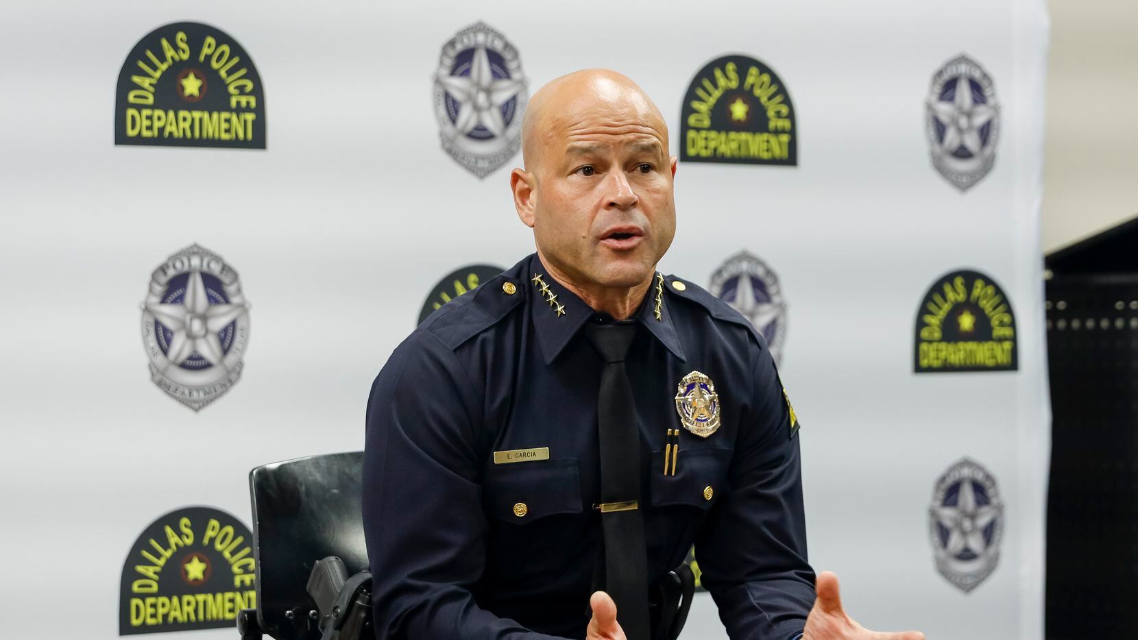Dallas Police Chief Eddie García at Dallas Police headquarters in September.