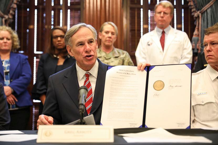 Gov. Greg Abbott on Friday declared a "state of disaster" over the new coronavirus in Texas.