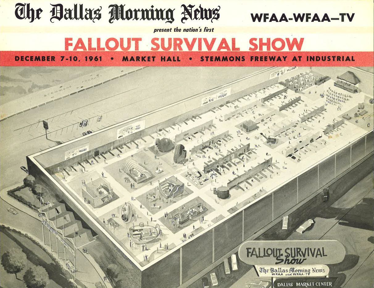 An image of a "Fallout Survival Show" hosted by The Dallas Morning News in 1961.