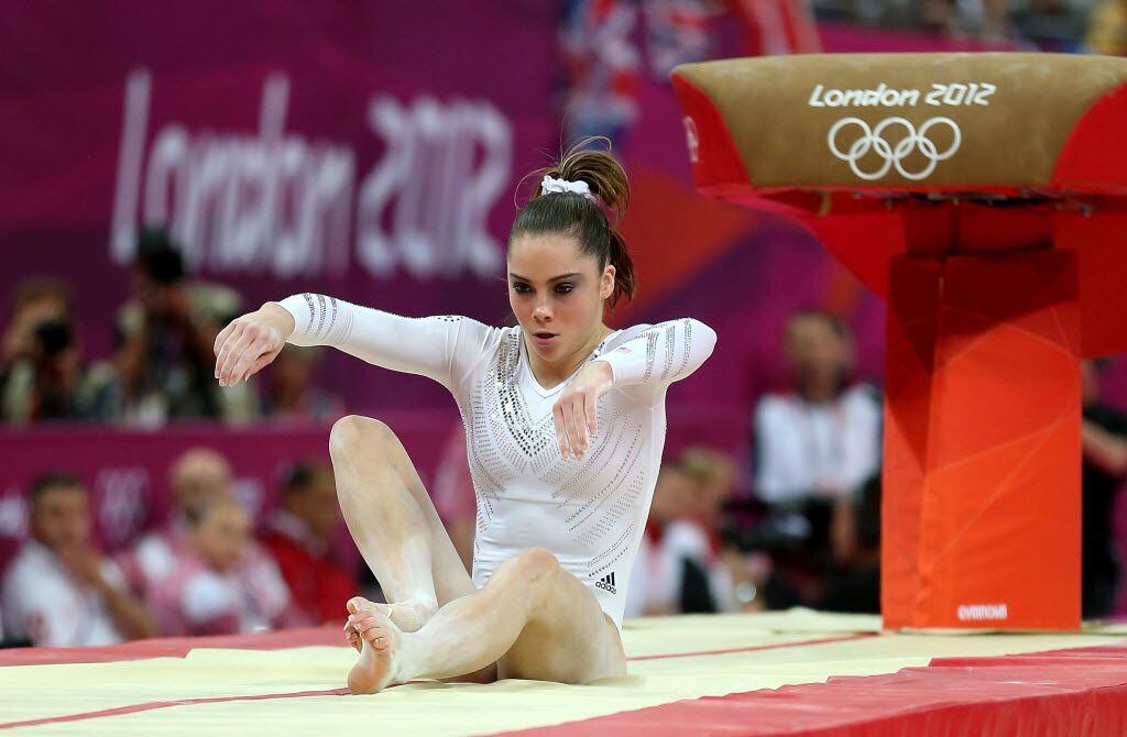 McKayla Maroney of United States fails to land her dismount in the Artistic...