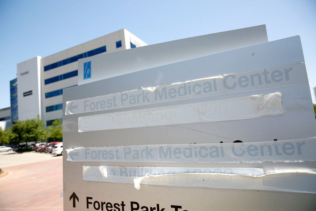 Exterior of the former building of Forest Park Medical Center in Dallas on Friday, April 12,...
