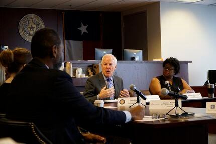 Sen. John Cornyn speaks to mental health professionals at the Renaissance Tower in Dallas on...