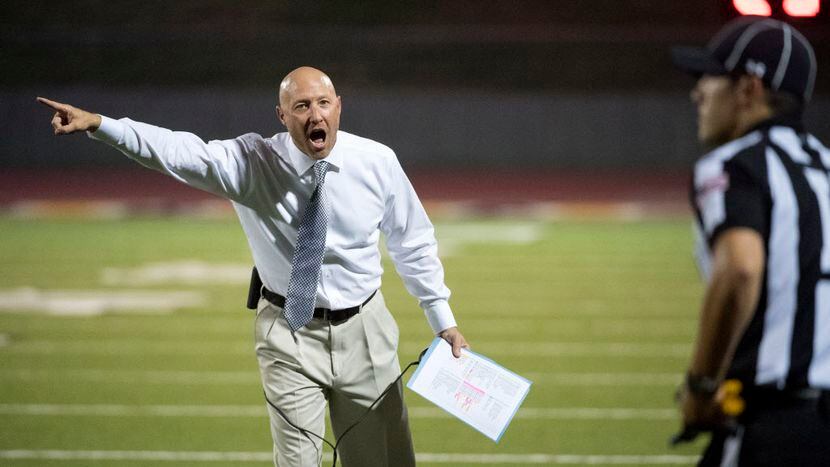 Kris Hogan football coach at Grapevine Faith after winning state title, making seven trips to state semifinals