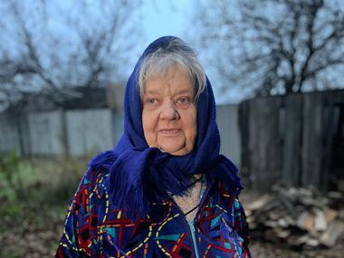 A Ukrainian woman named Galina who doesn't want to leave her home in Bakhmut in the Donbas...