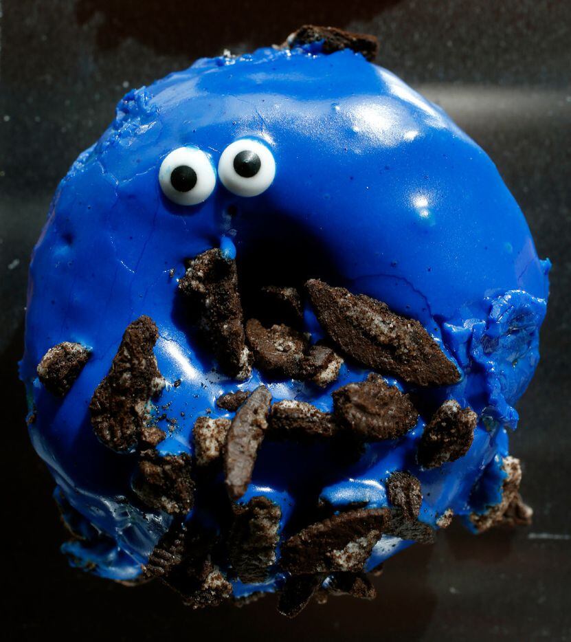 Cookie Monster donut at Hurts Donut Co. in Frisco on Tuesday, January 24, 2017. This is...