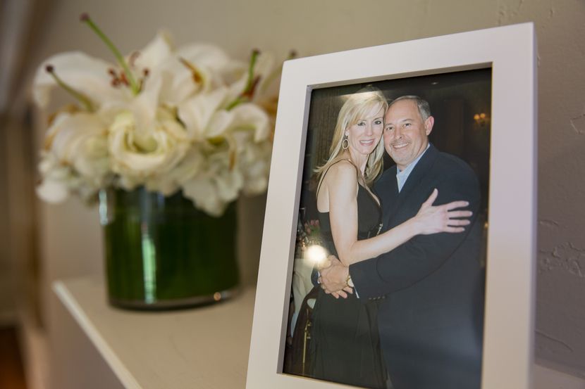 Leslie and Robert Baker are shown in a photo taken during a celebration of his 50th birthday.