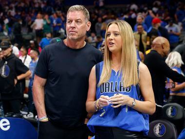 Former Dallas Cowboys Hall of Fame quarterback Troy Aikman and his daughter Jordan Ashley...