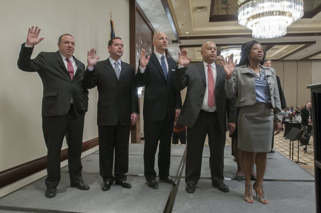 Texas district court judges, such as five in Dallas County being sworn in four years ago,...