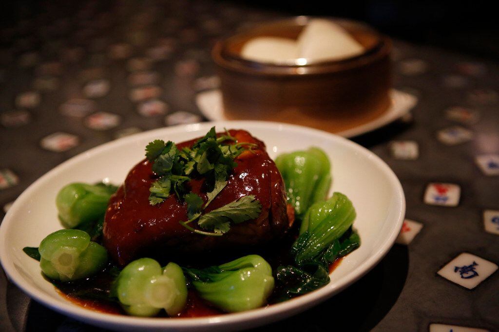 Mah-Jong's slow-braised pork shank Hong Kong-style with baby bok choy