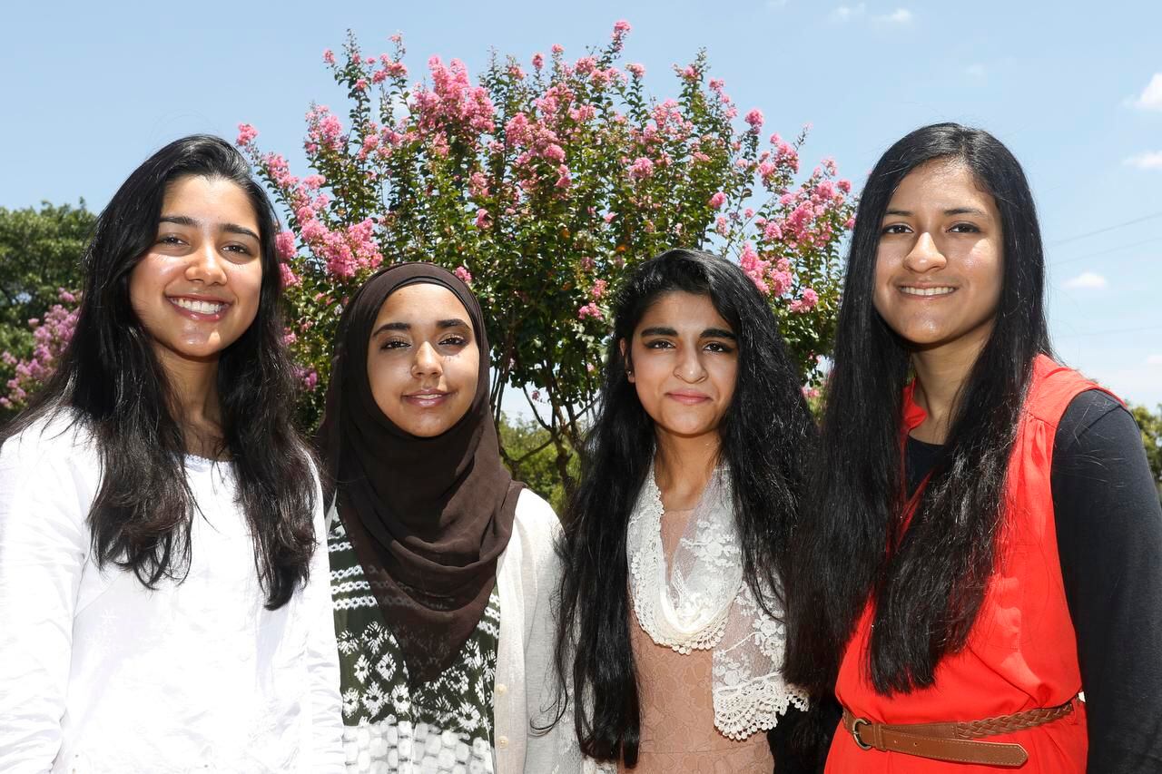
The Texas Muslim Women’s Foundation group is led by Soha Rizvi (left), a sophomore in Plano...