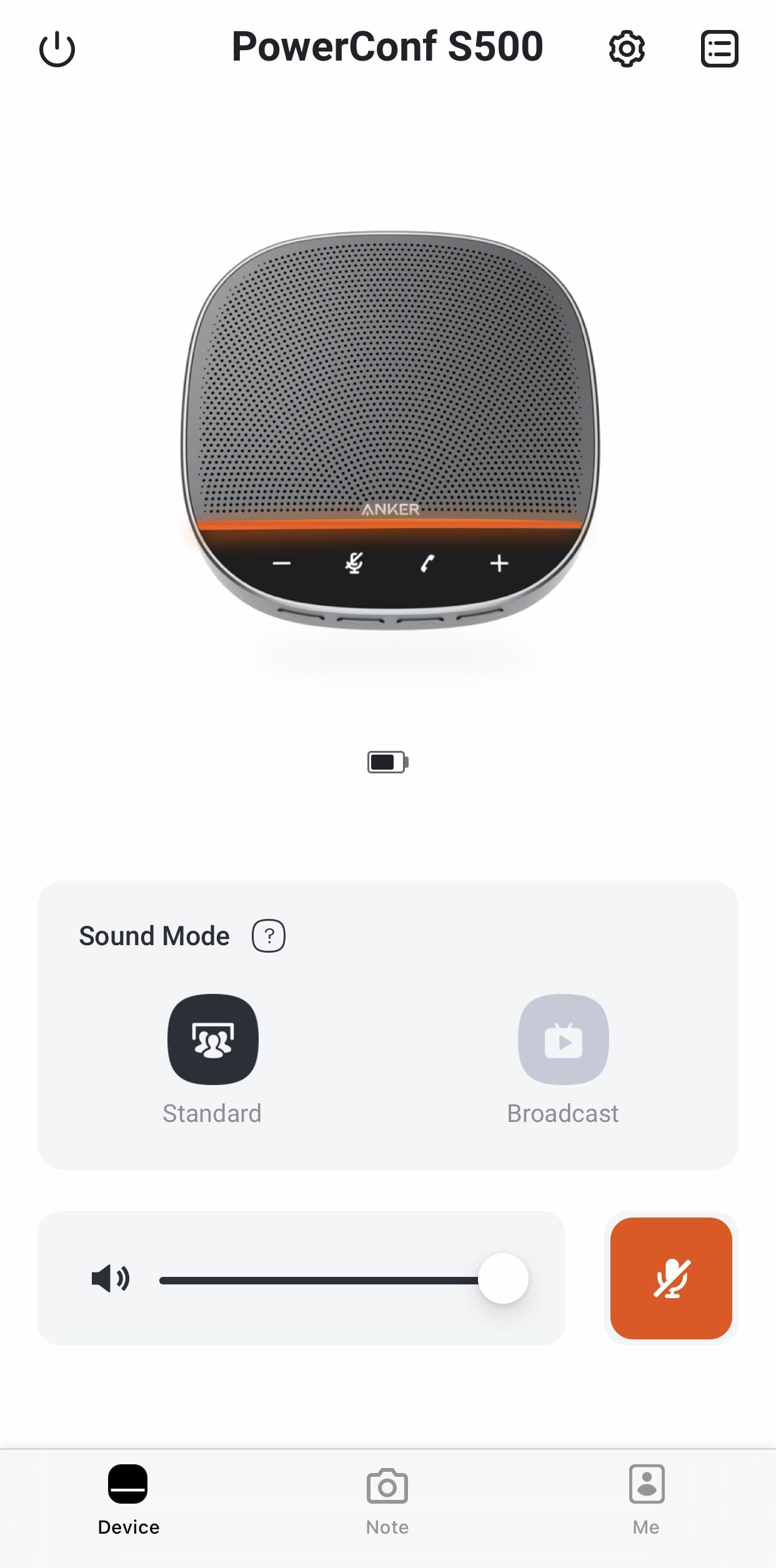 The AnkerWork app allows you to control the PowerConf S500 speaker.
