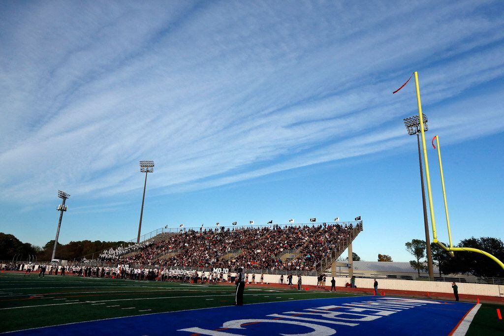 The Odessa Permian sideline at UTA's Maverick Stadium during the Class 6A Division I...
