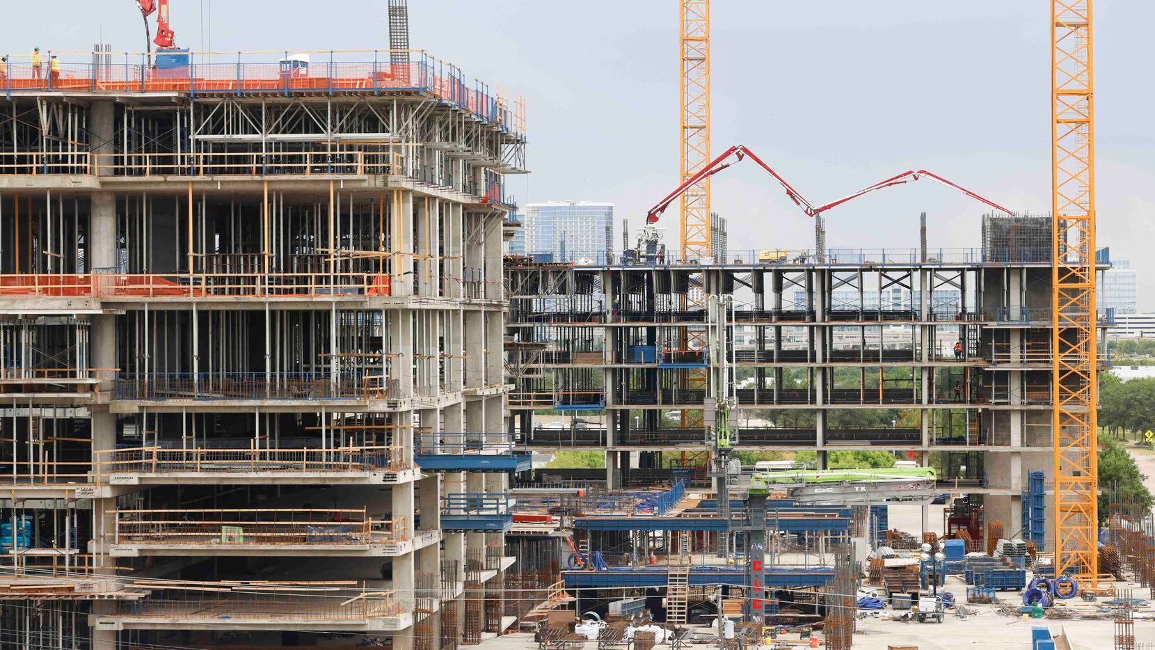 More than $8 billion in construction was underway in North Texas at midyear, including Hall...