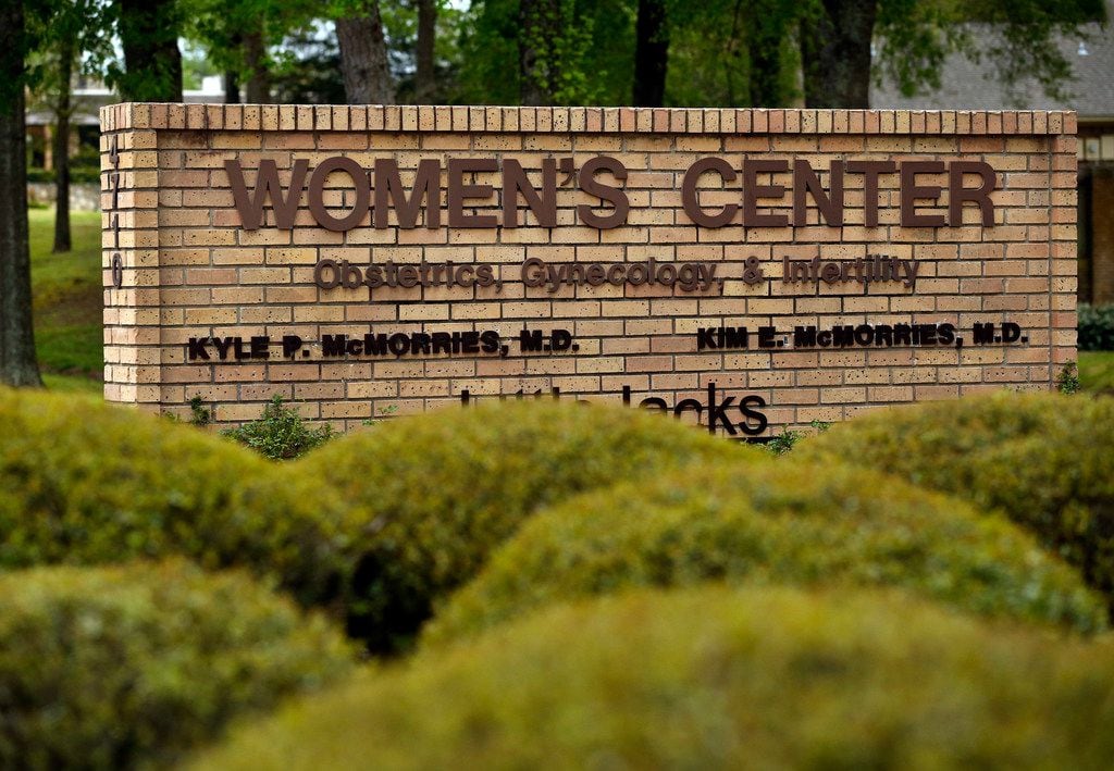 Sign for Women's Center, or McMorries Obstetrics, Gynecology & Infertility, in Nacogdoches.