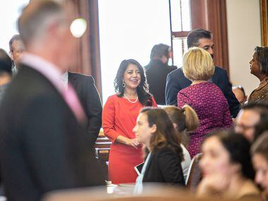 State Rep. Victoria Neave seen on the House floor just before Sine Die at the State Capitol...