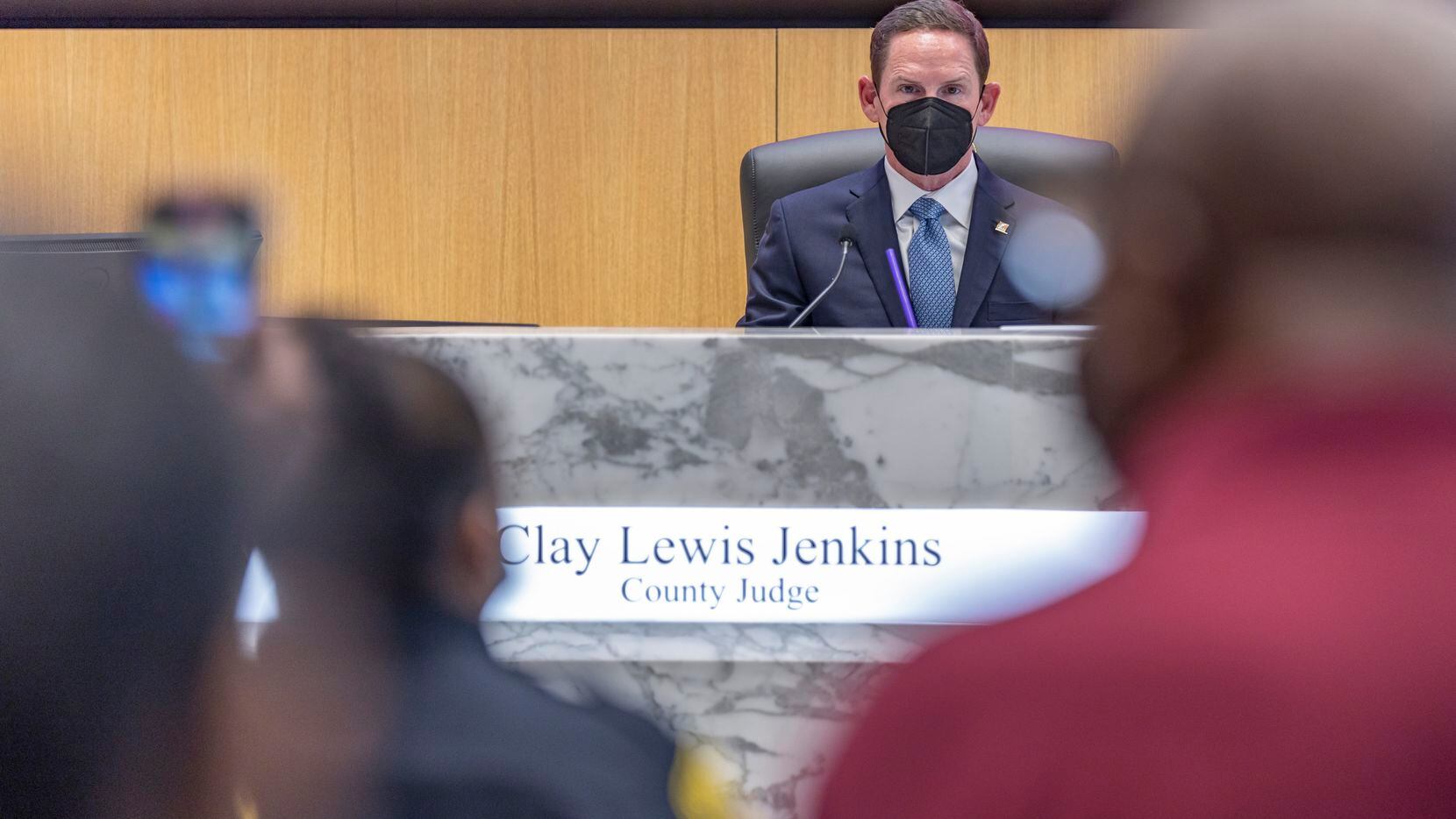 Dallas County Judge Clay Lewis Jenkins is seen during the first county commissioners meeting...