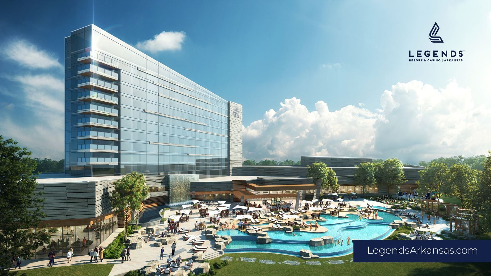 The Legends Resort & Casino Arkansas will feature a 200-room luxury hotel and outdoor water...