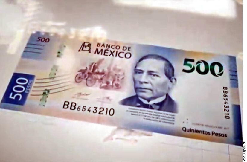 Presenta Banxico primer billete de nueva familia con denominación 500 pesos con la imagen de...
