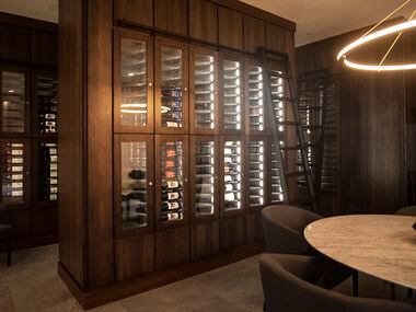 A private wine room inside the Hall Arts Residences.
