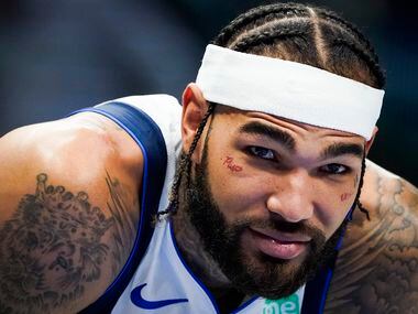 Dallas Mavericks center Willie Cauley-Stein prepares for a Memphis Grizzlies free throw during the second half of an NBA basketball game at American Airlines Center on Wednesday, Feb. 5, 2020, in Dallas. 