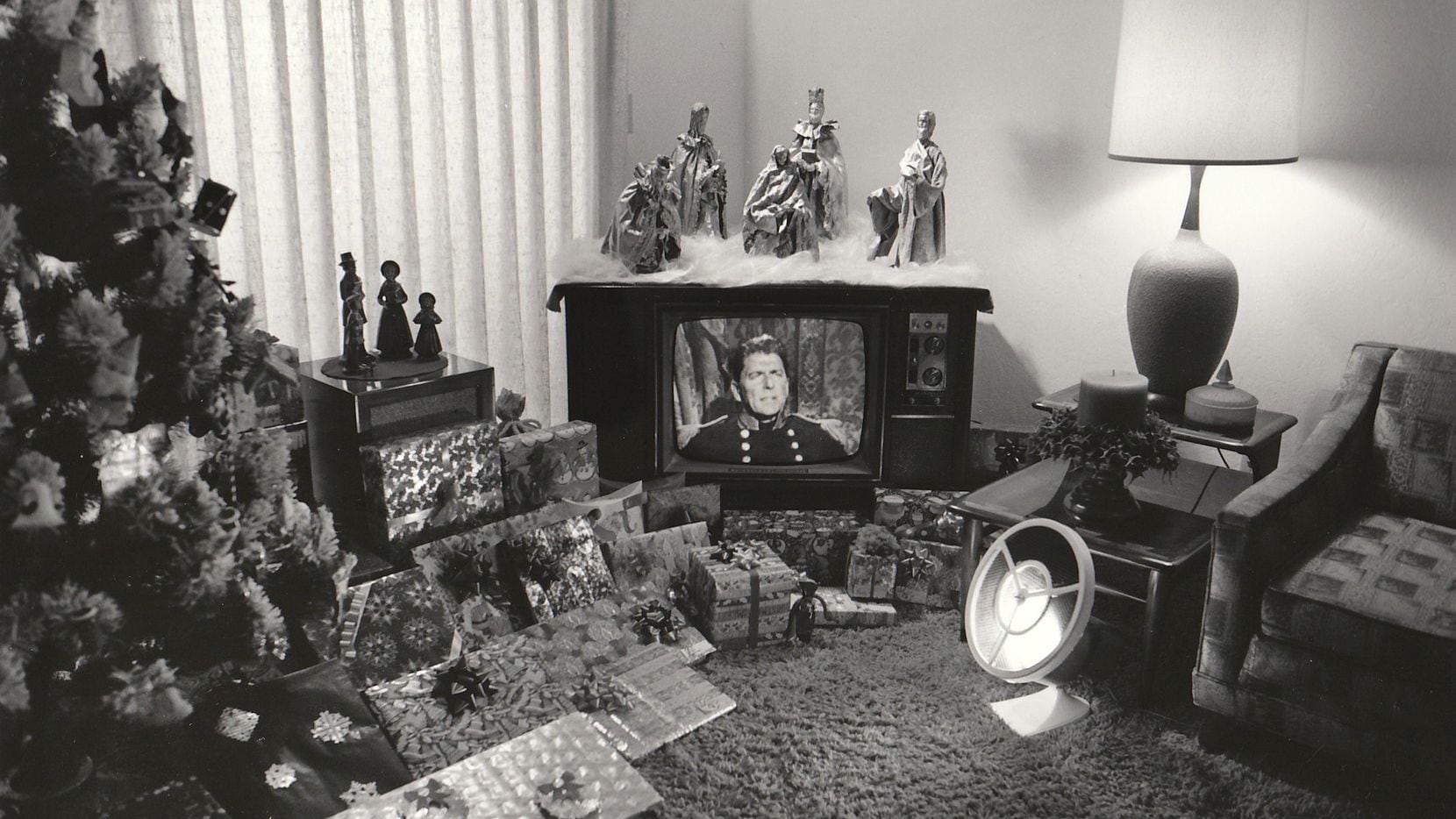 Bill Owens' "Reagan on TV" is on display as part of the "Suburbia" exhibition at Photographs Do Not Bend Gallery through Feb. 12.  (Courtesy of PDNB Gallery, Dallas)
