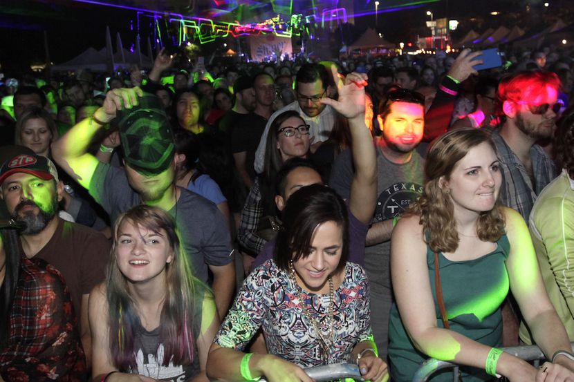 The crowd dances along as Ghostland Observatory performs during Homegrown Music & Arts...