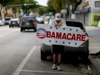 A Miami insurance company advertises to can sign people up for the Affordable Care Act, also...