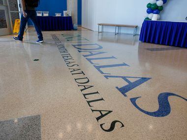 The floor inside the entryway of the new Student Center Building opened on the campus of UNT...