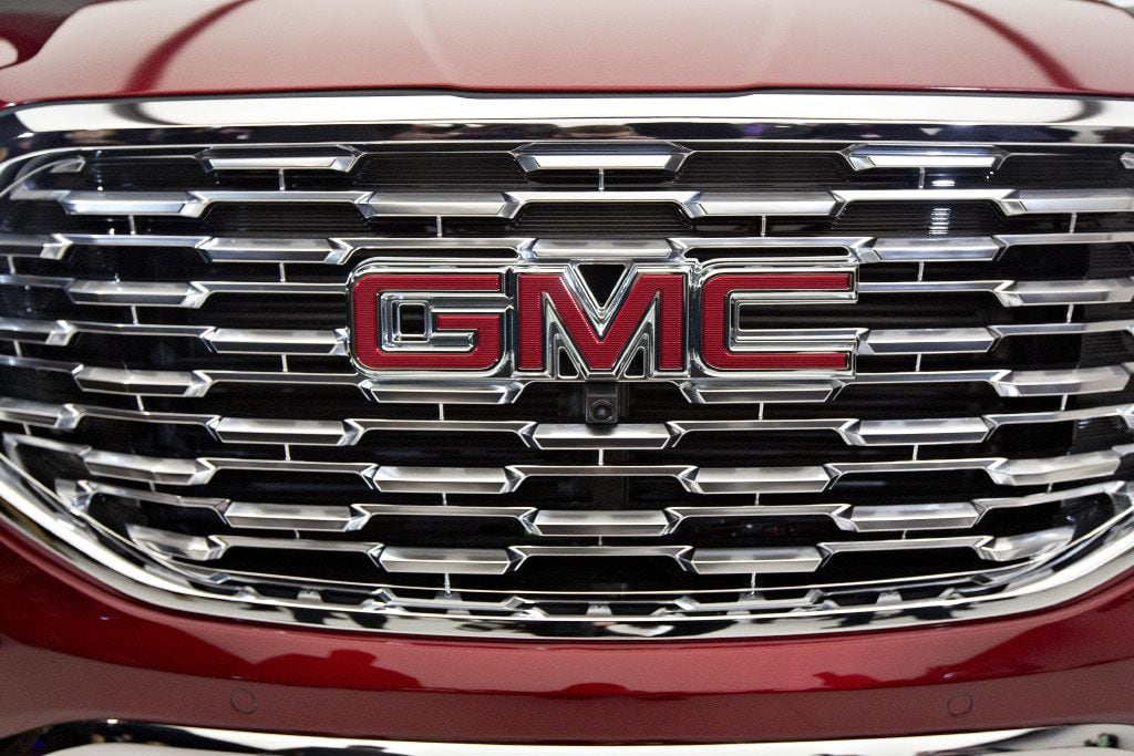 The General Motors Co. (GM) 2018 Terrain Denali compact sport utility vehicle (SUV) sits on...