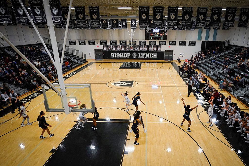 Bishop Lynch faces Prestonwood Christian in during a TAPPS 2-6A high school girls basketball...