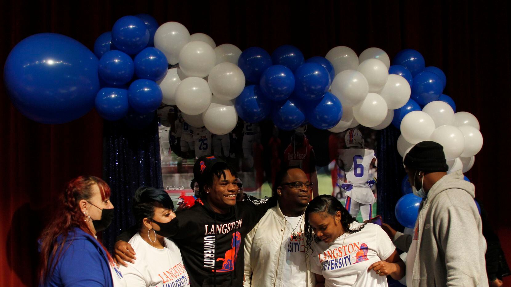 Da'Myrion Coleman sports a smile as he waits for family and supporters to join him for a...