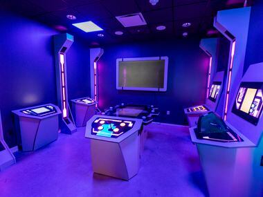 Space Squad in Space story room at Two-Bit Circus at The Shops at Park Lane in Dallas,...