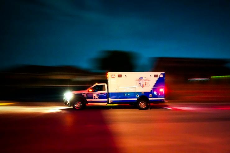 A Parker County Hospital District Life Care EMS ambulance headed for the Medical City...
