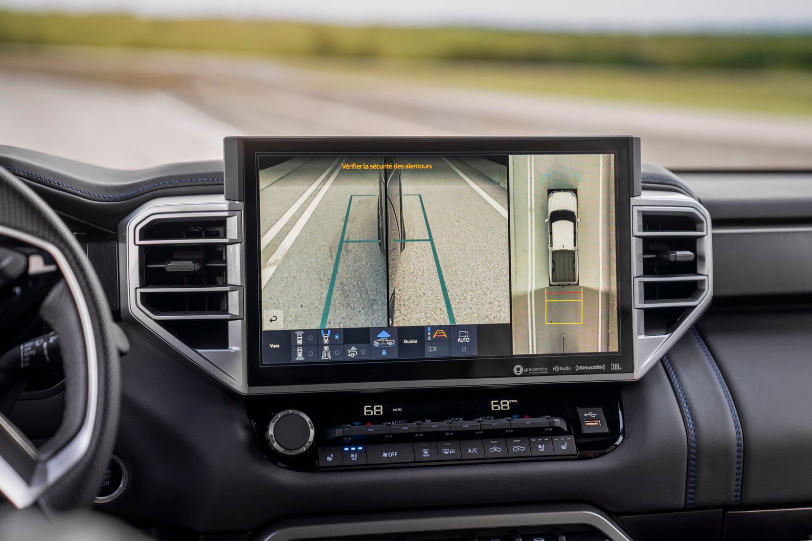 The 2022 Tundra features a 14-inch in-dash monitor.