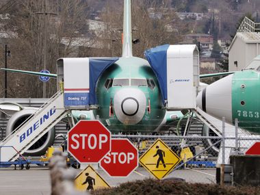 Boeing 737 Max jets sat parked in Renton, Wash., in 2019.