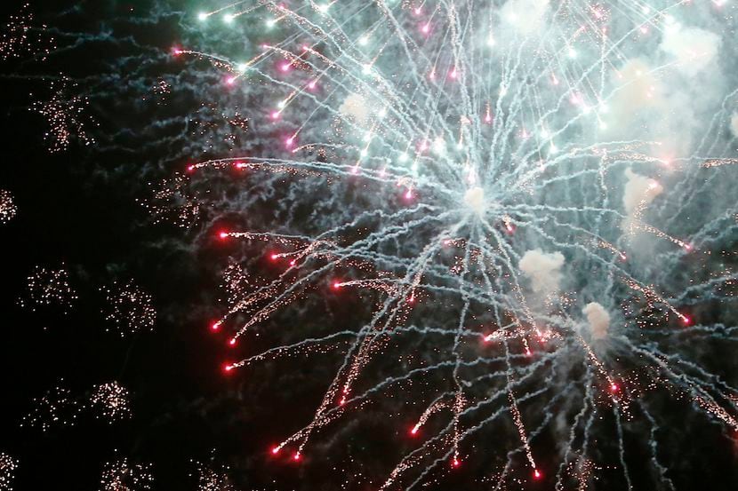 Fireworks wrap up an evening at the Fort Worth Symphony Orchestra's Concerts in the Garden...