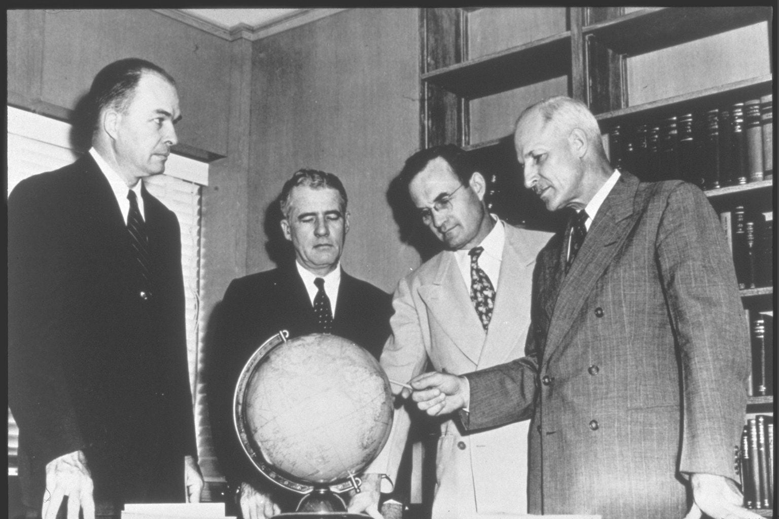 GSI Founders, 1941, from left to right, J. Erik Jonsson, Eugene McDermott, Cecil H. Green ...