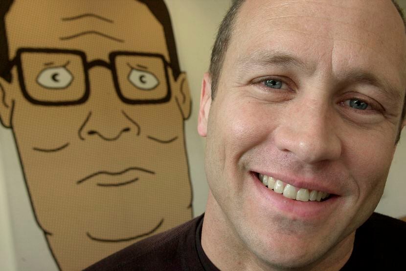 Mike Judge, co-creator of the Fox cartoon series "King of the Hill," poses in front of an...