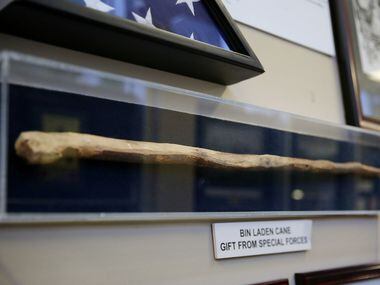 A gift by United States Special Forces cited as the cane of Osama Bin Laden among the...