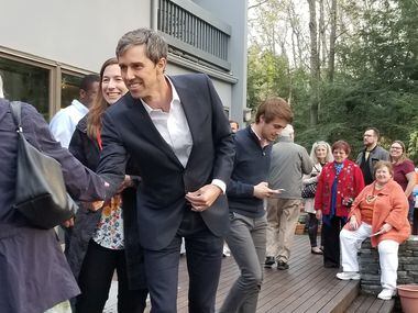 Beto O'Rourke stumped in Salem, N.H., on Thursday with his wife, Amy.